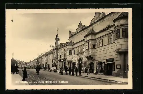 AK Eisenstadt, In der Hauptstrasse mit Rathaus