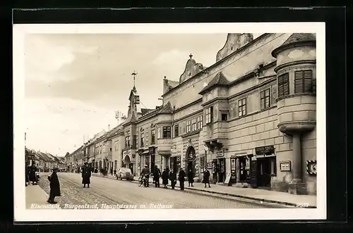 AK Eisenstadt, Hauptstrasse m. Rathaus