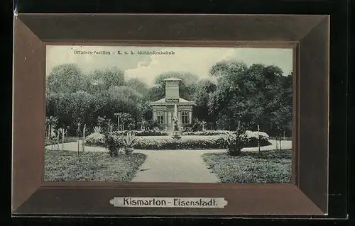 AK Eisenstadt, Offiziers-Pavillon, K. u. K. Militär-Realschule, Passepartout