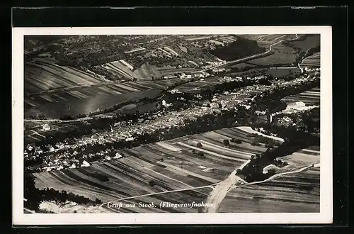 AK Stoob, Fliegeraufnahme der Ortschaft