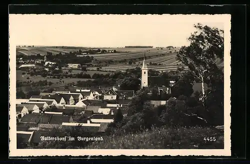 AK Rattersdorf, Ortsansicht mit Kirchturm