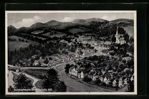 AK Unter-Rabnitz /N.-D., Teilansicht mit Kirche und Strassenpartie