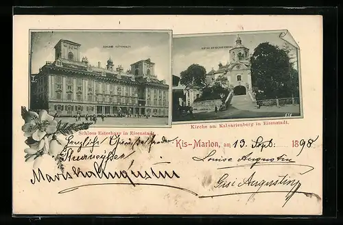 AK Eisenstadt-Kis-Marton, Schloss Esterhazy, Kirche am Kalvarienberg
