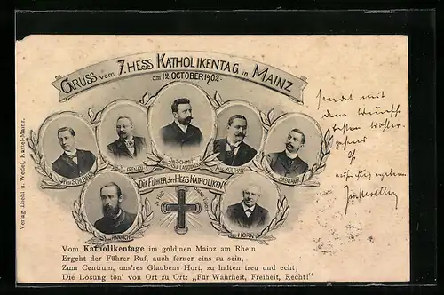 AK Mainz, 7. Hess. Katholikentag am 12. Oktober 1902, Die Führer der Hess. Katholiken