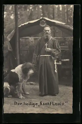 AK Der heilige Sankt Louis mit Hund