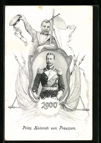 AK Prinz Heinrich von Preussen, 1900, Matrose in Uniform, Passepartout
