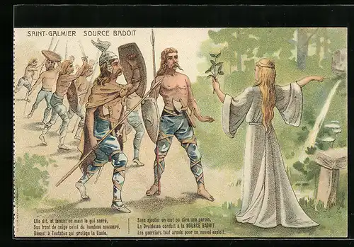 Lithographie Reklame, Saint-Galmier Source Badoit, Gallier