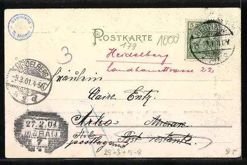 Passepartout-Lithographie Berlin, Am Brandenburger Thor, Blumenverzierung