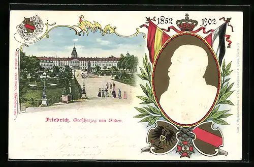 AK Karlsruhe, Schloss, Friedrich Grossherzog von Baden 1852-1902