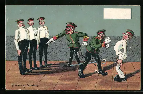 Künstler-AK Ermenegildo Carlo Donadini: Deutsche Soldaten bei der Musterung