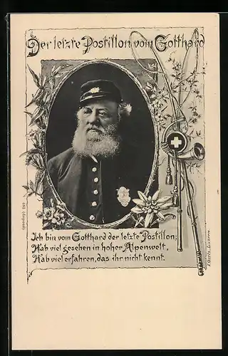 AK Der letzte Postillon vom Gotthard