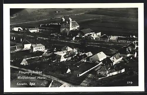 AK Maria-Loretto, Ortsansicht mit Kirche, Fliegeraufnahme