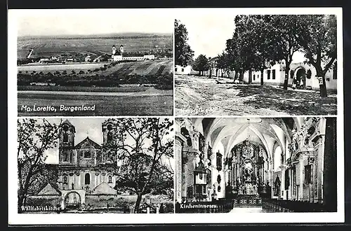AK Maria Loretto, vier Ansichten von Ort und Wallfahrtskirche