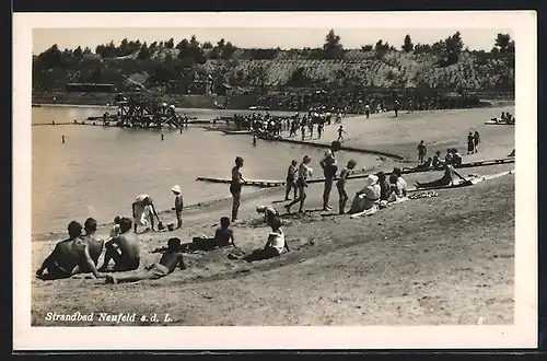 AK Neufeld a. d. L., Partie aus dem Strandbad