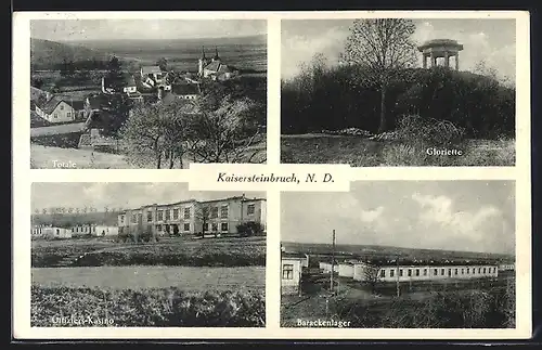 AK Kaisersteinbruch, Gesamtansicht, Offiziers-Kasino, Barackenlager