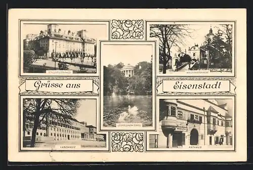 AK Eisenstadt, Schloss Esterhazy, Landhaus, Wallfahrtskirche