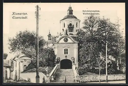 AK Eisenstadt, Vor der Treppe an der Wallfahrtskirche