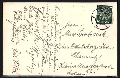 AK Eisenstadt, Teilansicht aus der Vogelschau