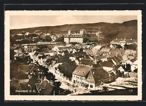 AK Eisenstadt, Ortsansicht aus der Vogelschau