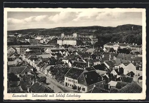 AK Eisenstadt, Teilansicht mit Schloss Esterházy