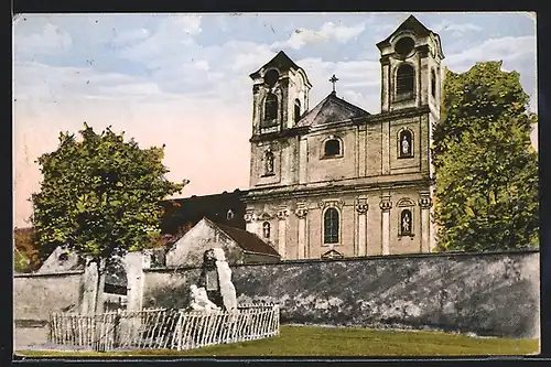 AK Loretto, Gnadenkirche und Kriegerdenkmal