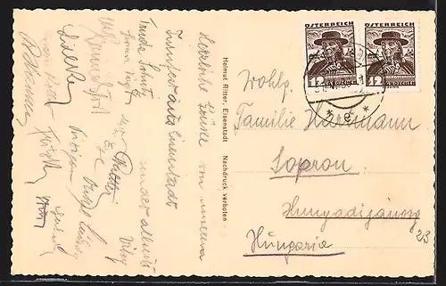 AK Eisenstadt, Teilansicht aus der Vogelschau