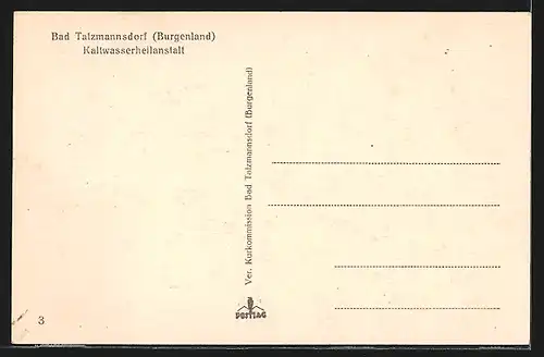 AK Bad Tatzmannsdorf, Vor der Kaltwasserheilanstalt