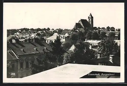 AK Eisenstadt, Teilansicht aus der Vogelschau