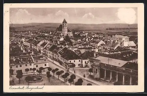 AK Eisenstadt, Ansicht der Stadt aus der Vogelperspektive