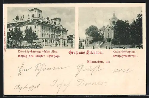 AK Eisenstadt, Schloss des Fürsten Esterhazy, Wallfahrtskirche