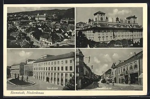 AK Eisenstadt, Gesamtansicht, Schloss, Hauptstrasse und Landhaus