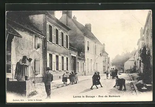 AK Lorrez-le-Bocage, Rue de Nemours