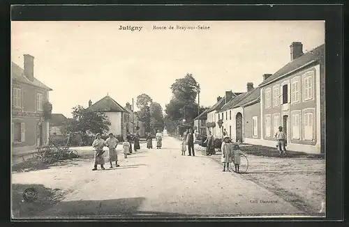 AK Jutigny, Route de Bray-sur-Seine