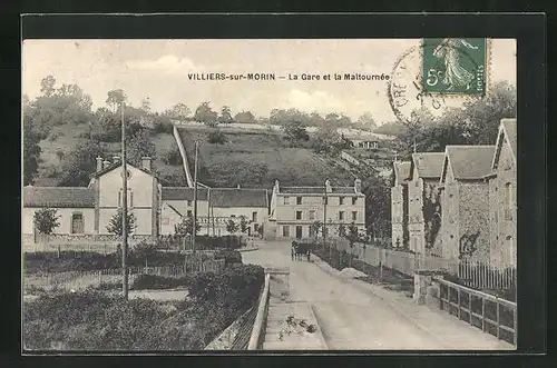 AK Villiers-sur-Morin, La Gare et la Maltournee