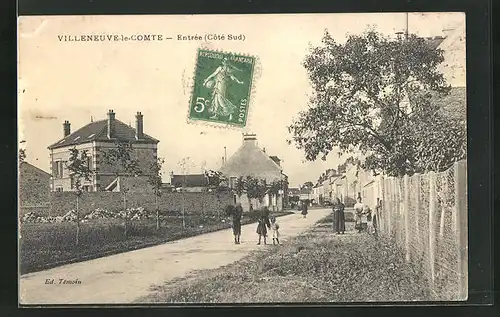 AK Villeneuve-le-Comte, Entrèe (Cote Sud), Strassenpartie