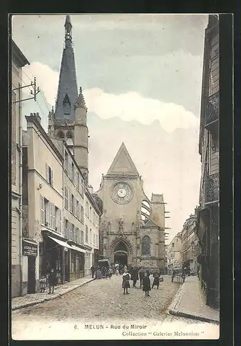 AK Melun, Vue en Rue du Miroir