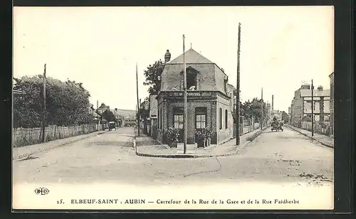 AK Elbeuf-Saint-Aubin, Carrefour de la Rue de la Gare et de la Rue Faidherbe