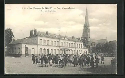 AK Sotteville-les-Rouen, Place de la Mairie