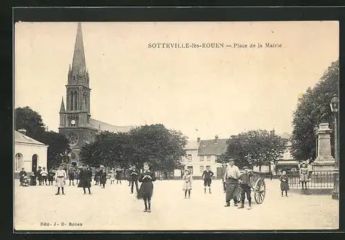 AK Sotteville-les-Rouen, Place de la Mairie
