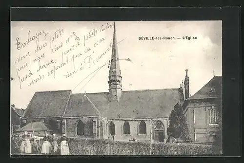 AK Déville-les-Rouen, l'Église