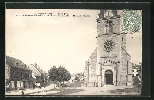 AK Fontaine-le-Bourg, Place de l'Église