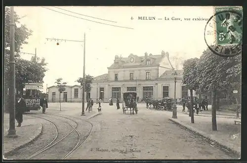AK Melun, La Gare, vue exterieur