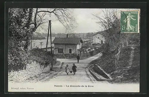 AK Vosves, La descente de la Gare, Bahnhof-Strasse