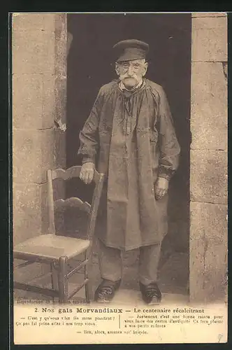 AK 100 jähriger Franzose am Eingang seines Hauses