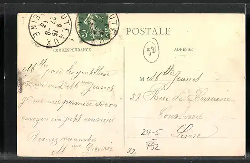 AK Puteaux, Rue de la Rèpublique - La Crue de la seine 30 Janvier 1910, Hochwasser