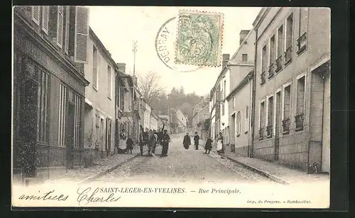 AK Saint-Leger-en-Yvelines, Rue Principale, Strassenpartie