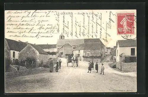 AK Guernes, Rue de la Côte, Strassenpartie