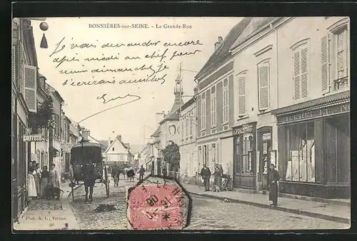 AK Bonnières-sur-Seine, La Grande-Rue