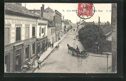 AK Les Mureaux, Grande Rue, Strassenpartie