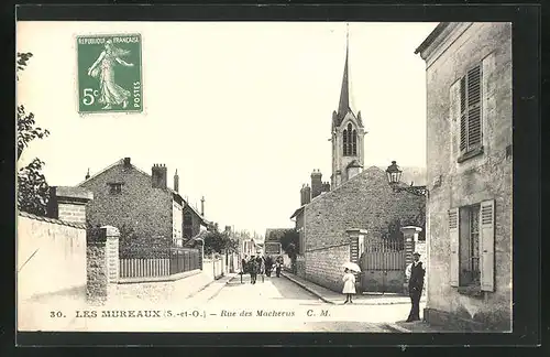 AK Les Mureaux, Rue des Macherus, Strassenpartie